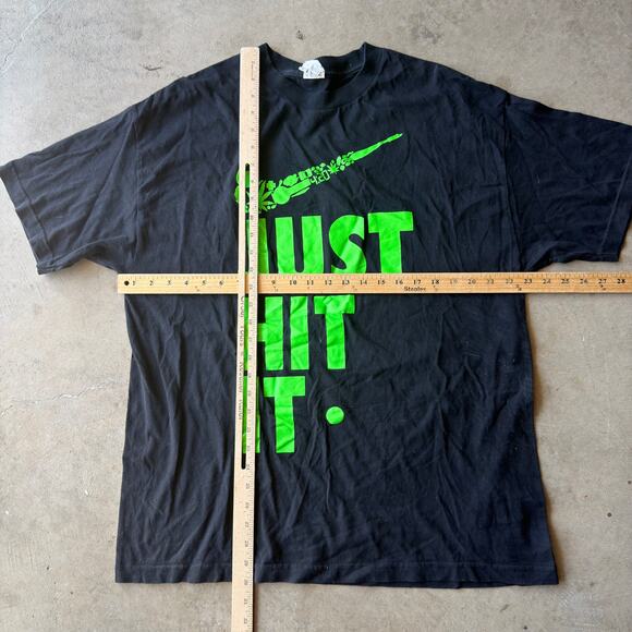 VINTAGE Y2K JUST HIT IT NIKE PARODY T-SHIRT WEED MARIJUANA GRAPHIC MENS XL - Picture 5 of 5
